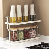 Two-Tier Kitchen Storage Rack Organizer in White with Removable Trays, 30.5x12.2x20.3cm V178-59221