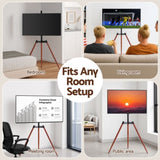 Artiss TV Stand 32-65 inch LED LCD Screen Wooden Tripod Easel Height Adjustable TV-MOUN-104-BK-WAL