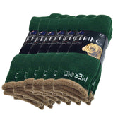 6 Pairs MERINO WOOL SOCKS Mens Heavy Duty Premium Thick Work Socks Cushion BULK - Green - 6-11 V563-6AUSOCKS-GRN-6-11