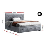 Artiss Bed Frame King Single Size Gas Lift Storage Mattress Base Wooden Grey BFRAME-G-GAS-TIYO-KS-GY-ABC