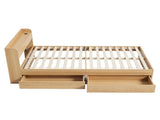 Artiss Single Bed Frame with 2 Storage Drawers Platform Bed Base with USB Ports Sturdy Wooden Slat WBED-F-AURA-S-WD-AB
