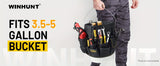 Black bucket organizer, storage, heavy duty organizer, multiple pockets, DIY V1106-148-SIL-80786