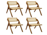 Levede 4X Foldable Rattan Dining Chairs CH1080-2-WAX2