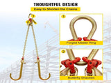 V Bridle Chain, 5/16 in x 2 ft Bridle Tow Chain, Grade 80 V-Bridle Transport Chain, 9260 Lbs Break V952-SZGLRJG5162FT0001V0