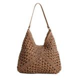 Straw Beach Bag for Women Summer Woven Beach Tote Bag Shoulder Handbags Boho Bag, V1370-AZ4-12075