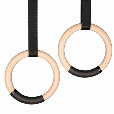 VERPEAK Wooden Gymnastic Rings 32mm for Gym Exercise Fitness Wooden V227-9300302011312