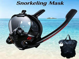 Adult Full Face Snorkel Mask Dual Tube 180&deg Panoramic Anti-Fog, Unisex Snorkelling Gear for Outdoor V1232-FJQ-D-005