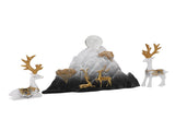 Resin Sitting Standing Deer Statues Reindeer Figurines Ornaments Mountain Rockery Sculpture for Home V1294-YM0901-3111250053611