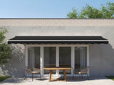 Motorised Outdoor Folding Arm Awning Retractable Sunshade Canopy Black 4.0m x 2.5m V63-842861