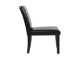 2x Wooden Frame Black Leatherette Dining Chairs with Solid Pine Legs V43-DC-MON-BLN
