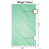 90x80cm Corner Frameless Shower Screen with Gold U-Brackets and Floor U-Bracket and SS Hinges, Round V63-866331