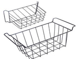 2 Pcs Freezer Wire Storage Basket PE Coated Hanging Rack Organizer Bin Black for Refrigerator V1294-YM0706-3113230263711