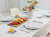 8 Pcs Clevinger MDF Placemats and Coasters Bamboo V915-CV0289-CV0290