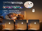 Adorable 3D Cartoon Bear LED Wall Light, Motion Sensor Night Light, Rechargeable, Magnetic Mount, No V1341-ZY-VFLR6UR8-BLACK-2PCS