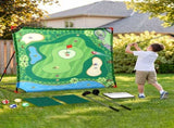 Keezi Kids Golf Chipping Game Set with Stand, 24 Sticky Balls, Adjustable Club & 2 Hitting Mats for KGS-C24-GR