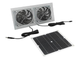 15W Solar Panel Powered Fan Efficient Solar Powered Dual Fan Kits for Chicken Coop Greenhouses Shed V1294-YM0703-3114230040611