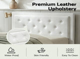 Artiss King Single Bed Frame Storage White Leather Gas Lift Bed Black Bedside Table Set BFRAME-SET-NINO-BSIDE-KS