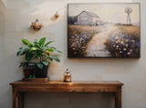 Farm Scene Pressed Metal Textured Wall Art 45cm V637-07006FRM