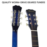 Karrera 38in Cutaway Acoustic Guitar with Carry Bag - Blue Burst CC38-SBU