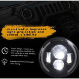 LED Headlight 150W Round LED Headlamp H4 H13 6500K Waterproof Low Beam, 150W, 7 in V1237-MS-626-177