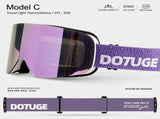 DOTUGE DGZ-12XS Ski Goggles with Italian REVO Coated Dual-Layer Anti-Fog Lens, UV400 Protection, V1341-ZY-5JCHMHUV-B