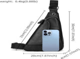 Leather Sling Bag for Men, Crossbody Chest Bag Compact Shoulder Backpack for Travel and Daily Use, V1237-ZY-924-369