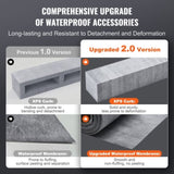 Shower Curb Kit, 1828x1828mm, 72"x72" Shower Pan Kit with 50.8mm ABS Central Flange, 101.6mm V952-ABSLYTJHSABSAJTFCV0