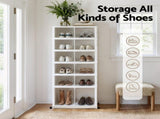 Artiss Foldable Shoe Storage Box 6 Tier 12 Pairs Entryway DIY-SHOE-FOLD02-WH