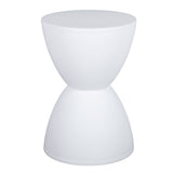 Modern Hourglass Shaped Stool Round End Table Stool for Shoe Changing Home Use 43x30cm White V1294-YM0901-3116240003611