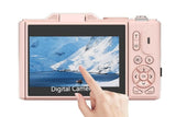 5K Digital Camera with 180-degree Flip Screen Vlogging Camera for YouTube -Pink V1263-JX-7686