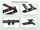 Wall Bracket for 15" to 28" Monitors, Adjustable Mounting Bracket with 3.5" to 16.5" Extension, V1192-AZ-W-18476