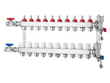 10-Branch Heat Manifold, 1/2" PEX Tubing Manifold, Stainless Steel PEX Manifold for Hydronic V952-DRFSQBXG10HL1S697V0