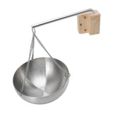 Sauna Bowl Stainless Steel Hanging Aromatherapy Oil Cup with Wooden Block for Sauna Room L 20cm V1294-YM0717-3111220240211