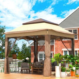 Outdoor Canopy Gazebo Tent, Portable Canopy Shelter with 11'x11' Large Shade Space for Party, V952-ZYP3.3MX3.3MSDZD1V0