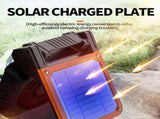 Solar & USB Rechargeable Camping Fan with LED Light - Portable Power Bank, 180&deg Collapsible V888-ELOSUNG35711