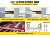 Drawer Slide Soft Close Drawer 1Pair 34" Ball Bearing Full Extension 500lb V952-CTDGBYCW500342RPVV0