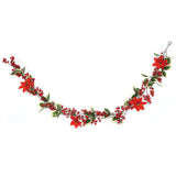 6.5 FT Christmas Holly Berry Garland Winter Artificial Greenery Garland with Red Berries and Holly V1294-YM0523-10321385