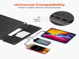 30W Foldable Solar Panel Charger, 16BB N-Type Monocrystalline Solar Panel 24% Efficiency, V952-BXZDTYNB130WQ3D4Y001Y3