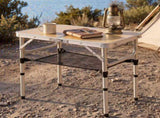 Weisshorn Folding Camping Table Adjustable Aluminium 60 x 40 cm Wood Grain XFEL-CAMP-AL-WD