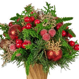 Christabelle 33cm Christmas Bouquet Floral Centrepiece with Berries & Baubles 112_GUE507