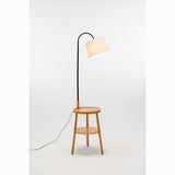 Naples Tripod Floor Lamp Shelf Storage Drawer Bed Side Table Light w/ USB Charger V563-75176