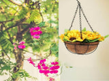 Faux Flower Hanging Basket for Living Room and Garden, Decorative No Maintenance Artificial Plant V1366-AZ2-W-19209