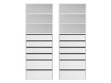 Artiss 2x Chest of 6 Drawers Tallboy Cabinet Adjustable Shelf White FURNI-N-CDR-6D3S-WHX2