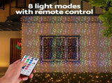 Jingle Jollys 6x3m Christmas Curtain Lights 960 LED RGB Remote Hanging Fairy Backdrop XMAS-CUR600-6M-WARM-MC