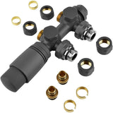 Kit Multibloc for Radiateur Raccordement Central Faucet Vannes Thermostatiques Anthracite, 50mm V1237-MS-626-284