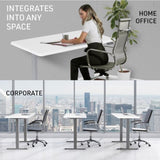 FORTIA Sit To Stand Up Standing Desk, 150x68cm, 72-118cm, Height Adjustable, 50kg Rated, Matte V219-ADKSSTFO5WTSA