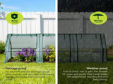 Green Fingers Mini Greenhouse 240x90x90cm Steel Frame PE Cover Outdoor Shelter GH-MINI-F-240X90-GR