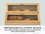 CARLA HOME Double Layer Bamboo Bread Box for Kitchen Counter with Large Capacity and Clear Window LSB-36087
