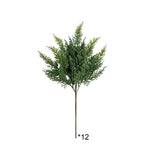 Artificial Cedar Bush Faux Green Fern Stems For Vase Indoor Decor 12 Pack Plastic Greenery V1369-AZ3-W-11195