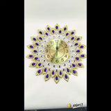 Blue Silver Peacock Wall Clock Crystal Wall Clock Home Decor Clock Large Wall Clock V1347-115-SIL-91045